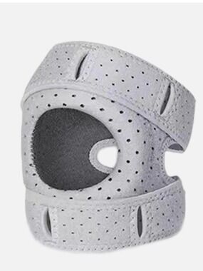 Knee pad, knee brace, Lightweight Perforated Light Gray Breathable Padding